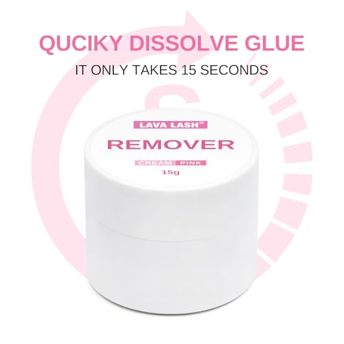 LAVALANDO Pink Cream Lash Remover for Eyelash Extensions 15g - Low-Irritant Glue Remover