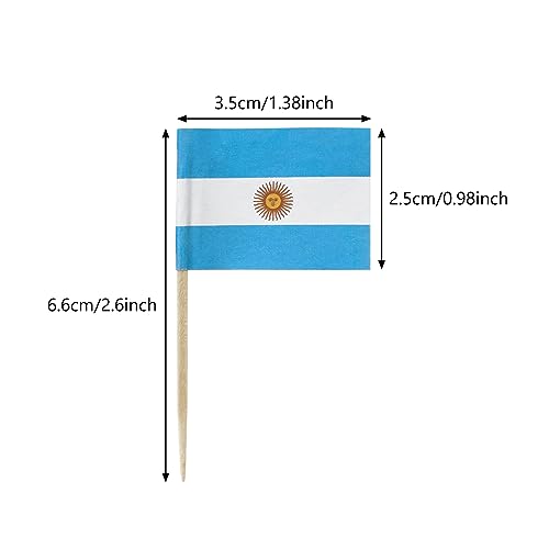 Argentina Flag Mini Toothpick Flags 100PCS for Cupcakes & Cocktails - Newkita