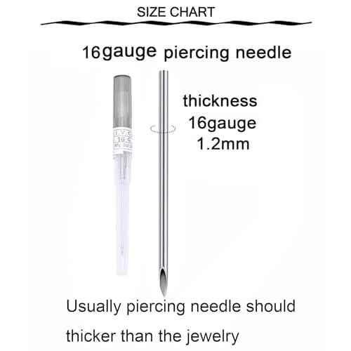 QWALIT Ear Piercing Kit Gold Ear Piercing Needle Kit Self Piercing Earrings Piercing Kit Disposable Earring Piercing Kit with Earring Stud Flat Back Helix Cartilage Ear piercing Kit Threadless Earring