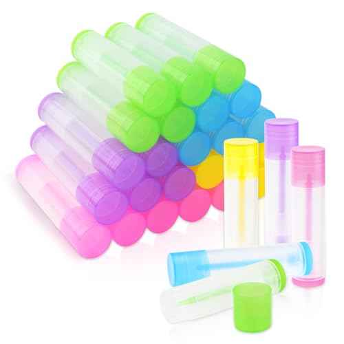 25 Pcs Clear Empty Lip Balm Tubes Lip Balm Containers Lipstick Container with Caps DIY Lip Balm Tubes Refillable Lip Balm Tube for Homemade Lip Gloss Lipstick 5.5Ml Plastic Lip Balm Containers