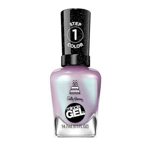 Sally Hansen Miracle Gel Nail Polish 532 Affairy to Remember - Purple Blue Shimmer, Long-Lasting, 0.5 Fl Oz