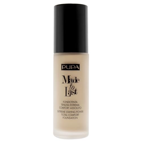 PUPA Milano Made To Last Extreme Staying Power Total Comfort Foundation - Extreme Hold Fluid Foundation - Long Lasting And Weather Resistant - Medium To High Coverage - Natural Beige - 1.01 Oz