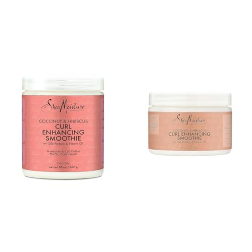 SheaMoisture Coconut & Hibiscus Curl Enhancing Smoothie for Thick Curly Hair Cream 20 oz & 12 oz Bundle