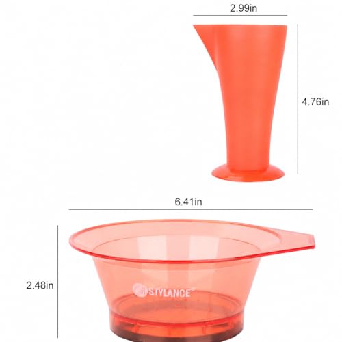 Orange Hair Dye Coloring Kit with Brush, Bowl & Measuring Cup for Salon & DIY Home Use