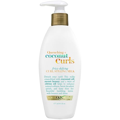 OGX Coconut Curls Frizz-Defying Hair Styling Milk - Leave-In Treatment, 6 fl oz