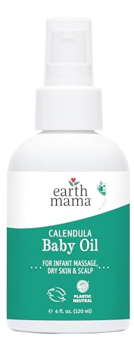 Earth Mama Calendula Baby Oil - Organic Massage Oil for Newborns