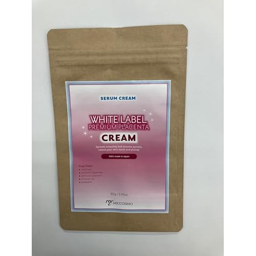White Label Premium Placenta Cream 60g ? Gel-Type Face Moisturizer with Placenta, Hyaluronic Acid & Collagen ? Rich, Non-Sticky Formula for Smooth, Supple & Hydrated Skin