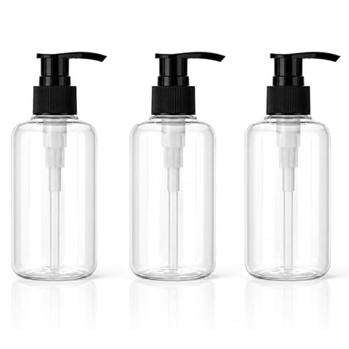 3 Pack 5oz (150ml) Clear Lotion Dispenser Bottles with Locking Pump – Jansburg