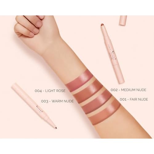 Pupa Milano Vamp! Creamy Duo, 004 Light Rose, 1 Pc - 2 in 1 Lipstick and Lip Pencil - Long Lasting - Lightweight - No-Transfer - Smooth Texture - Highly Pigmented