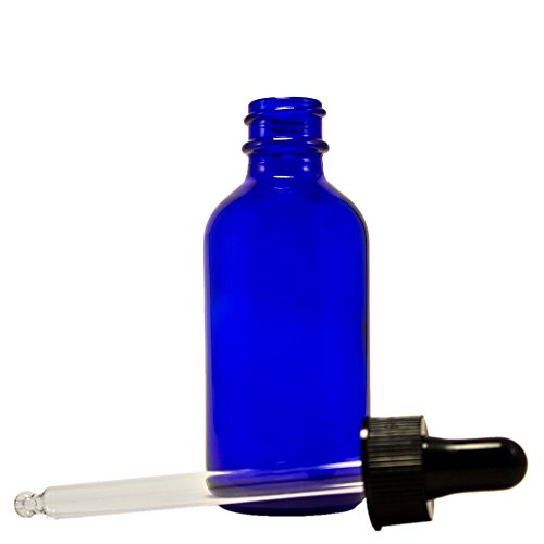 GreenHealth 2oz Cobalt Blue Glass Dropper Bottles Pack of 2