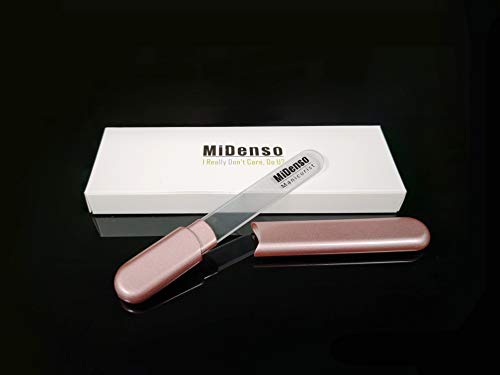 MiDenso Premium Glass Nail File Apricot - 5.5 Inch Nano Technology Manicure Tool