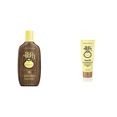 Sun Bum Original Sunscreen Lotion, SPF 30 and Original Moisturizing Face Lotion, SPF 50