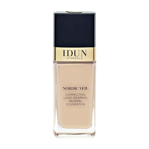 IDUN Minerals Nordic Veil Foundation - Full and Poreless Coverage, Long Lasting, Soft Matte Finish - Purified and Safe for Sensitive Skin - 314 Ylva - Medium Dark Neutral - 0.88 oz