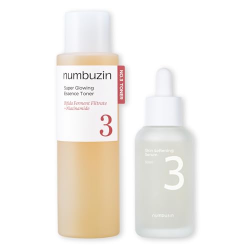 numbuzin No.3 Glowing Skin Duo | Essence Toner + Serum Set for Pores, Texture & Radiance, Glow