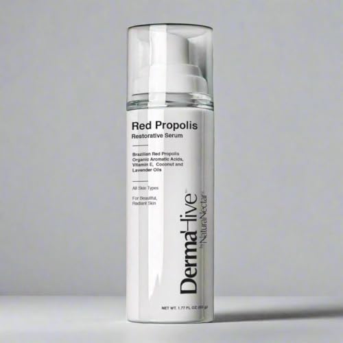 DermaHive - Red Propolis Restorative Serum with Vitamin E, Antioxidants & Lavender Oil, Anti Aging Face Serum for Women & Men, Antioxidant, Skin Repair, Glowing Skin, Scar Removal, Airless Pump - 50g