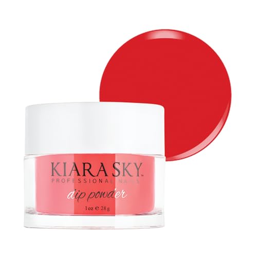 Kiara Sky Professional Nail Dip Powder - Danger D577 Bright Red, 1 oz