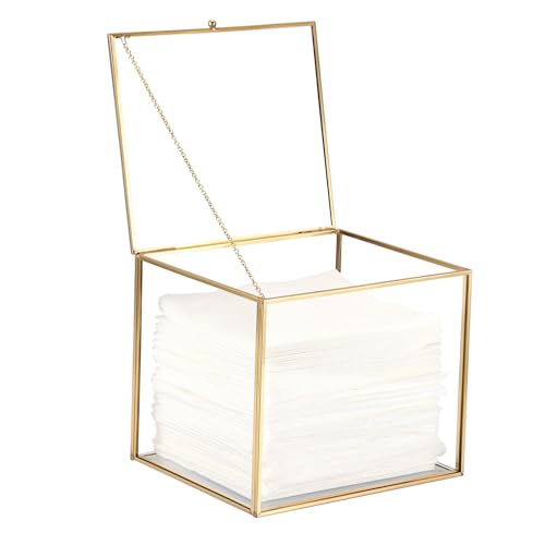Glass Disposable Face Towel Holder with Lid | Bathroom Storage