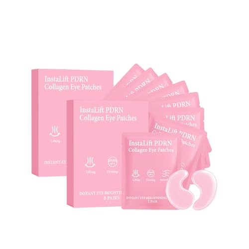 Instalift PDRN & Collagen Eye Patches,Under Eye Patches with Hyaluronic Acid & Collagen, Deeply Hydrating Patches for Puffy Eyes and Dark Circles(8 Pairs Each)(2)