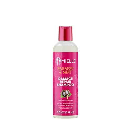 Mielle Organics Babassu & Mint Damage Repair Hair Shampoo - Hydrating Shampoo & Scalp Build-Up Remover - Gently Cleanses & Preps for Repair (8 fl oz)