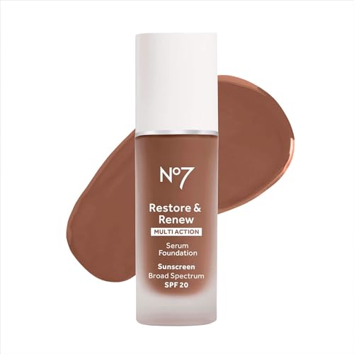 No7 Lift & Luminate Triple Action Serum Foundation - Liquid Foundation Makeup with SPF 15 for a Dewy, Glowy Base - Radiant Serum Foundation for Mature Skin - Cedar (1 Fl Oz)