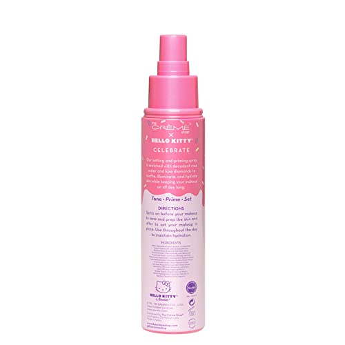 The Cr?me Shop x Hello Kitty - Korean Skin Care Celebrate Priming & Setting Facial Spray (Rose Water & Diamond) - Hydration, For Makeup, Natural Essence