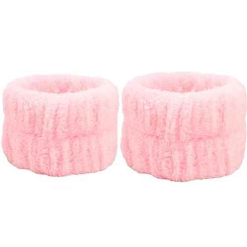 5?Piece Spa Set ? Pink Facial Headbands with Hair Clip & Wristbands ? One?Size Beauty & Skincare Accessory Kit for Makeup, Skincare, Face Washing