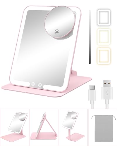 Gospire 10X Magnifying Travel Makeup Mirror with Lights