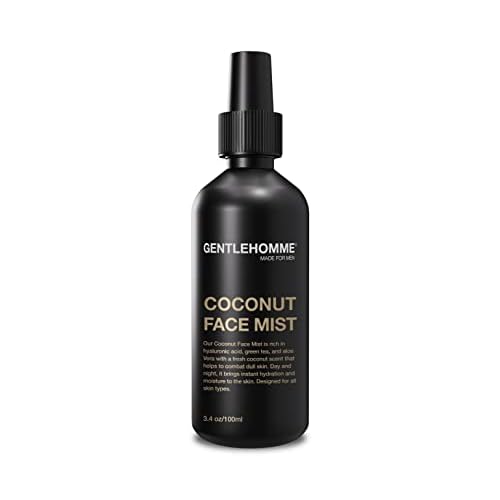 Gentlehomme - Coconut Face Mist - Men¡¯s Facial Spray - with Hyaluronic Acid, Aloe Vera & Green Tea - Refresh, Moisturize & Hydrate - Use Day & Night - Safe for All Skin Types - Vegan - 3.4oz - 1 Pack