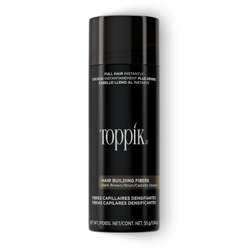 Toppik Hair Building Fibers, Dark Brown, 1.94 oz – Instantly Thicker Look, 4 Size Options