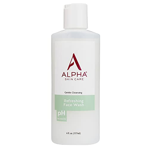 Alpha Skin Care Refreshing Face Wash, Gentle Soap-Free Formula, Citric AHA, Cleanses, Purifies, Tones & Restores pH, All Skin Types, Removes Make-Up & Oil, Anti-Aging Ingredients, 6 Oz