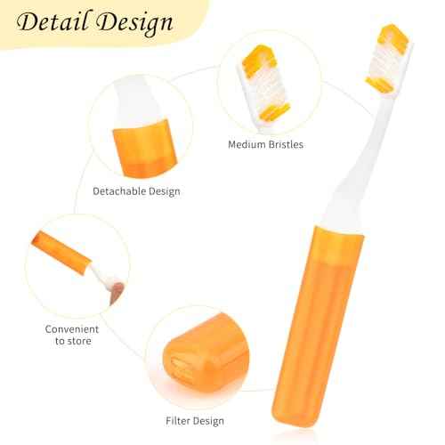 Travel Toothbrush 4 Pack Mini Toothbrushes Soft Travel Toothbrush Set Portable Folding Traveling Size Tooth brush with Toothbrush Case Individually Wrapped Small Toothbrushes for Home Camping Hiking