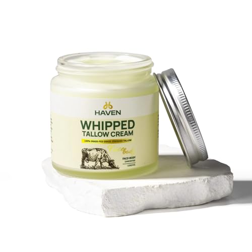 HAVEN Beef Tallow Cream ? Whipped Nourishing Moisturizer for Face & Body, Natural Hydration Skincare Balm, Non-Greasy Daily Use