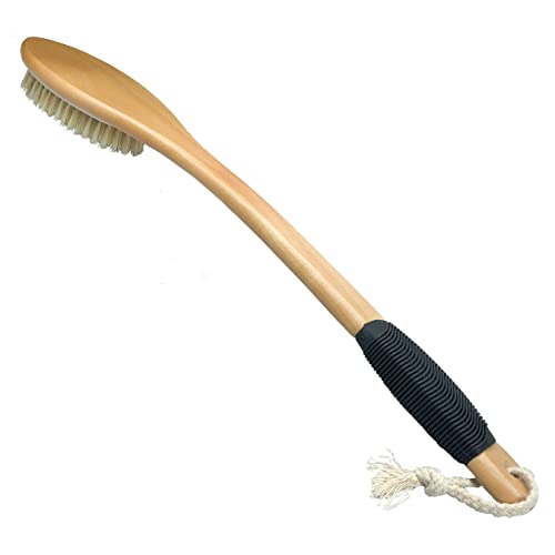 Wooden Bath Brush with Long Handle for Back Exfoliating