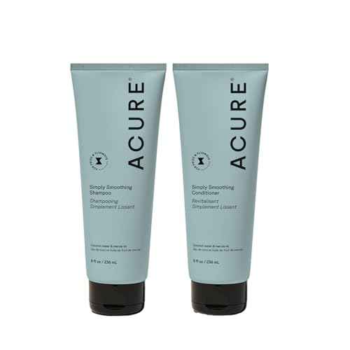 Acure Simply Smoothing Shampoo and Conditioner Set - Hydrating & Moisturizing for Women & Men, Moisturize Frizzy, Dry, Damaged Hair w/Coconut Water, Vegan, Paraben & Sulfate Free - 8 fl oz (2 Pack)