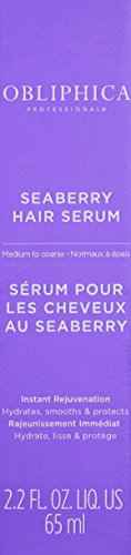 Obliphica Seaberry Leave in Hair Serum for Medium & Course Hair - Vitamins and Omegas for Frizz Free & Nourished Hair - Hair Serum for Dry Hair and Growth - 2.2 Fl Oz
