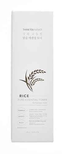 THANKYOU FARMER Rice Pure Korean Milk Toner with Rice Water & Niacinamide - Gentle Hydrating Toner for Brightening and Soothing Dry & Sensitive Skin, Vegan, 7.03 oz