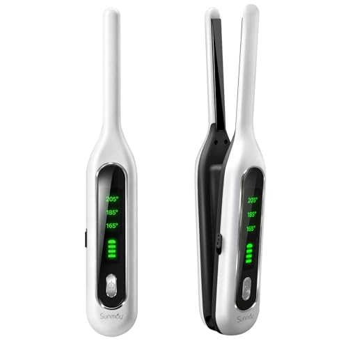 SUNMAY Cordless Mini Flat Iron for Short Hair - Travel Size
