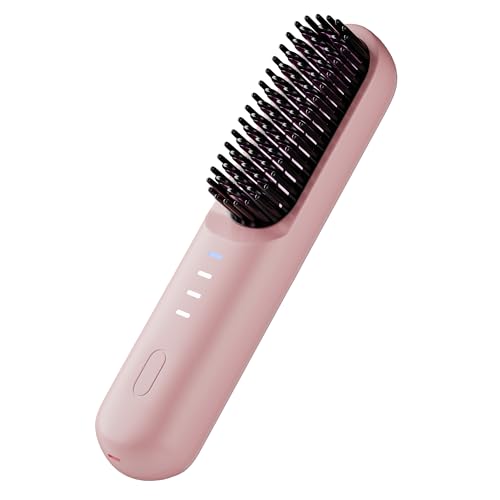 Cordless Hair Straightener Brush with Ionic Technology