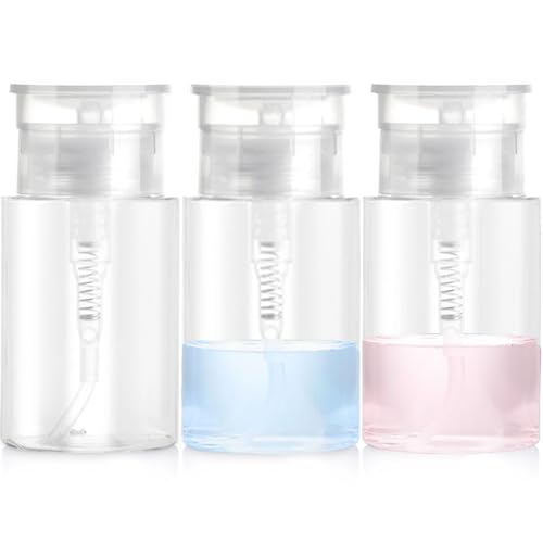 3 Pack 2oz Push Pump Dispenser Bottles with Leak-proof Lock