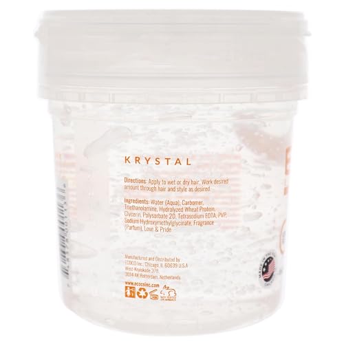 Strong Hold Water-Based Hair Gel for All Hair Types - Adds Shine & Body - 8 oz