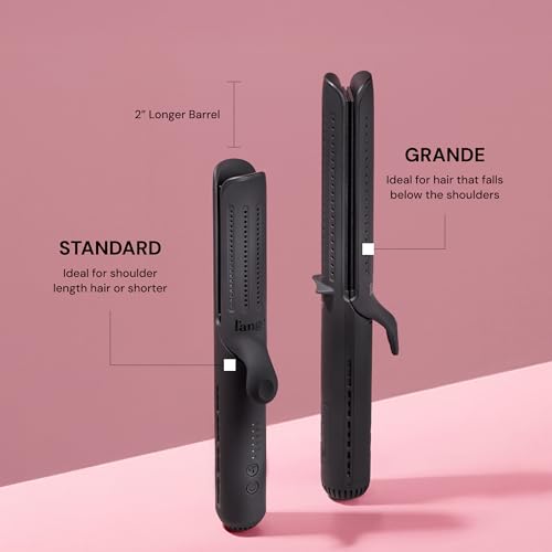 L'ANGE HAIR Le Duo Standard 360¡Æ Airflow 2 in 1 Straightener and Curler | 1 Inch Curling Wand & Titanium Flat Iron with 5.3" Plates | Hair Straightener & Curler for Short to Medium Hair (Black)