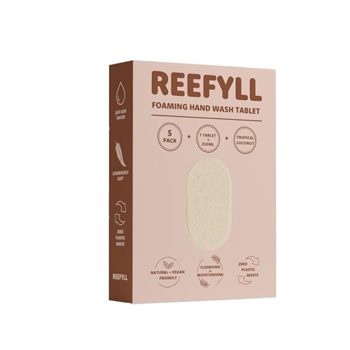 Foaming Hand Soap Refill Tablets Dissolvable Plastic Free Hand Wash Pods Just Add Water Tropical Coconut Scent 5 Tablets