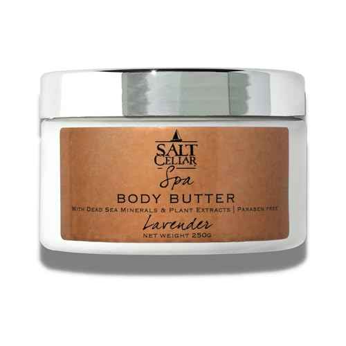 Salt Cellar Spa Lavender Body Butter for Women, Made with Dead Sea Minerals, Shea Butter & Plant Extracts, Luxurious Skin Rejuvenation & Moisturization, Made in Israel, Cruelty-Free, Paraben Free