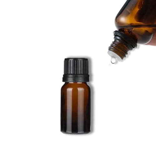 24 Pack 10ml Amber Glass Essential Oil Bottles with Dropper