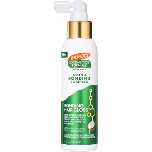 Palmer's Amino Bonding Complex Hair Gloss, Hair Shine Spray with Coconut Oil & Vitamin E, Hydrating, Heat Protectant, Anti Frizz, Adds Shine & Protects Hair Growth, All Hair Types, 4 fl. oz