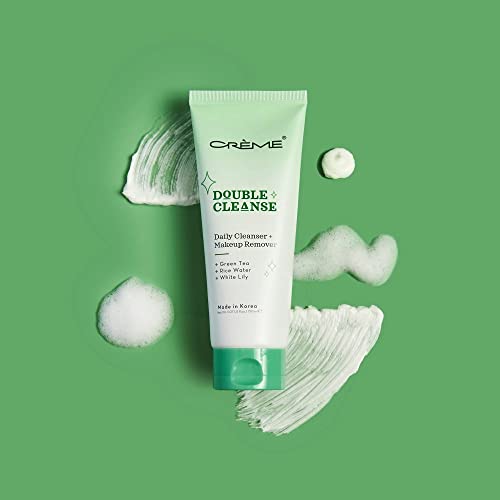 The Crème Shop Korean Skincare Double Cleanse 2-In-1 Green Tea Face Wash, Brightening Treatment, Acne Treatment, Calms Redness, Cleanses Pores, Makeup Remover & Facial Cleanser