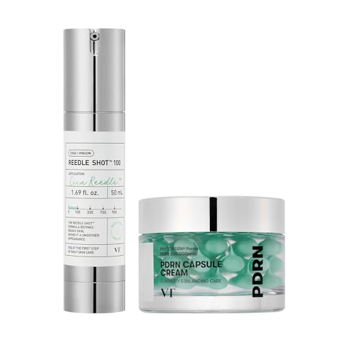 VT COSMETICS CICA Reedle Shot 100 + PDRN Capsule Cream 100 Bundle | Microneedling Serum & Hydrating PDRN Moisturizer