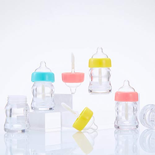 6 Pack Empty Lip Gloss Tubes, 7ml Refillable Milk Bottle Shaped Containers, Pink
