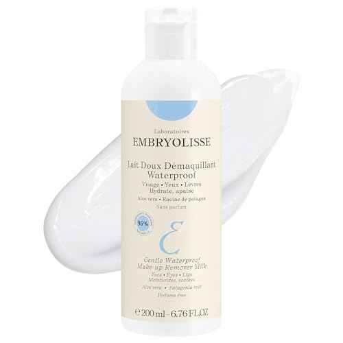 Embryolisse Gentle Waterproof Make-up Remover Milk, 4-in-1 Hydrating Facial Cleanser for Sensitive Skin with Aloe Vera & Shea Butter, 6.76 Fl Oz