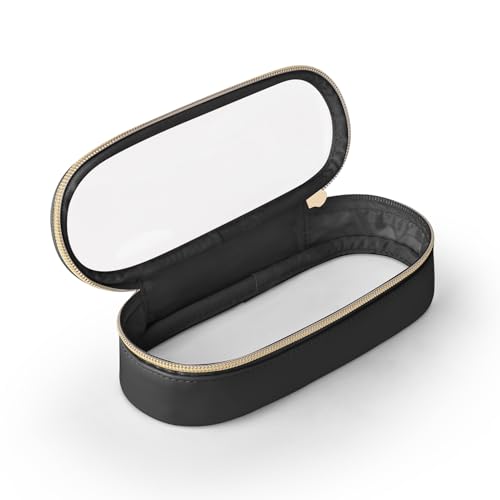Soimeat Small Black Clear Travel Makeup Brush Holder - Waterproof Cosmetic Case